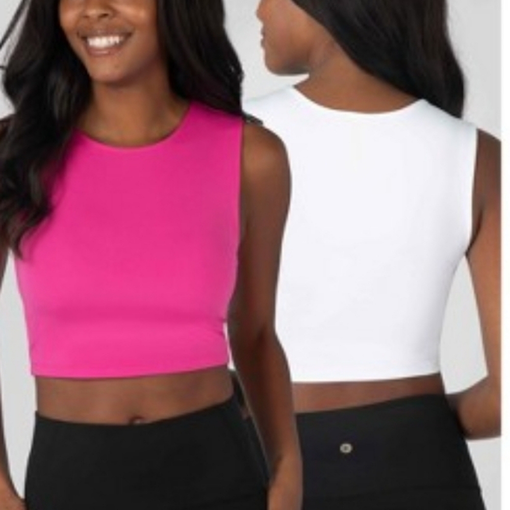 Yogalicious Pure Cloud Nicki Muscle Crop Tank Top sz S